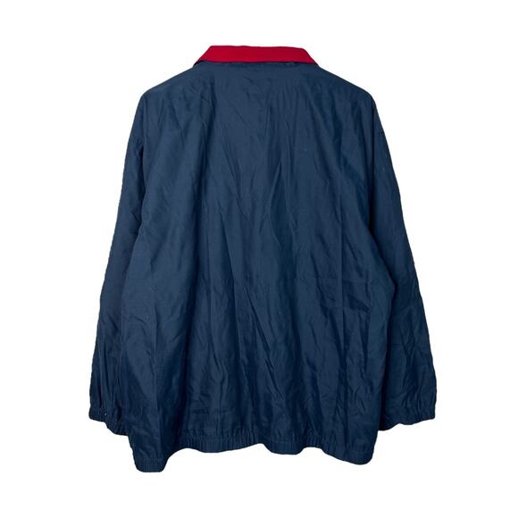 PGA Tour Golf Mens 1/4 Zip Pullover Windbreaker Fleece Lined Navy Blue Red Large - Picture 2 of 6